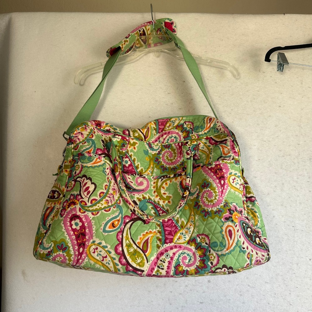 Vera Bradley Weekender Travel Bag Lilli Bell Paisley Quilted Cotton Duffel Bag